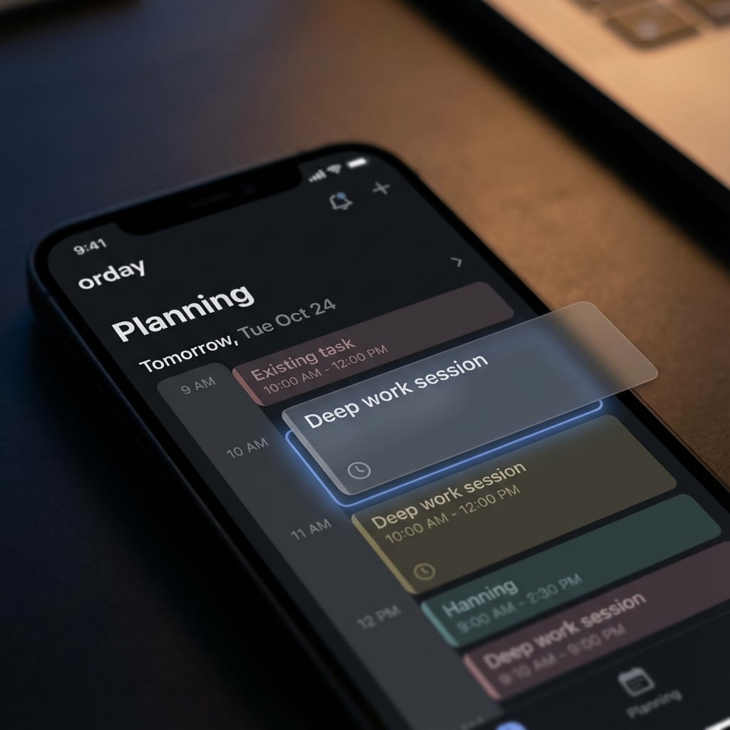 Planning view showing task drag and drop